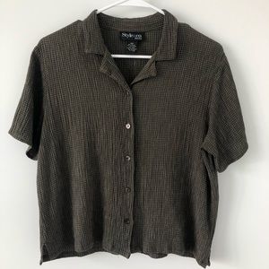 Style & Co Button Down Short Sleeve Top